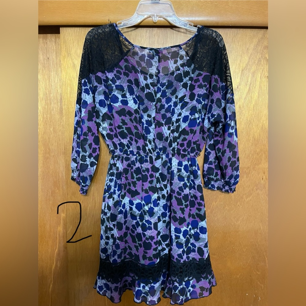 XOXO Purple and Black dress with lace feature size medium